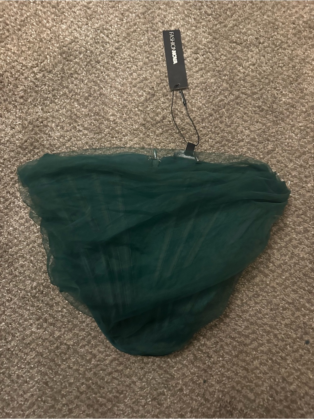 Fashion Nova Teal Corset cropped top - Picture 3 of 3